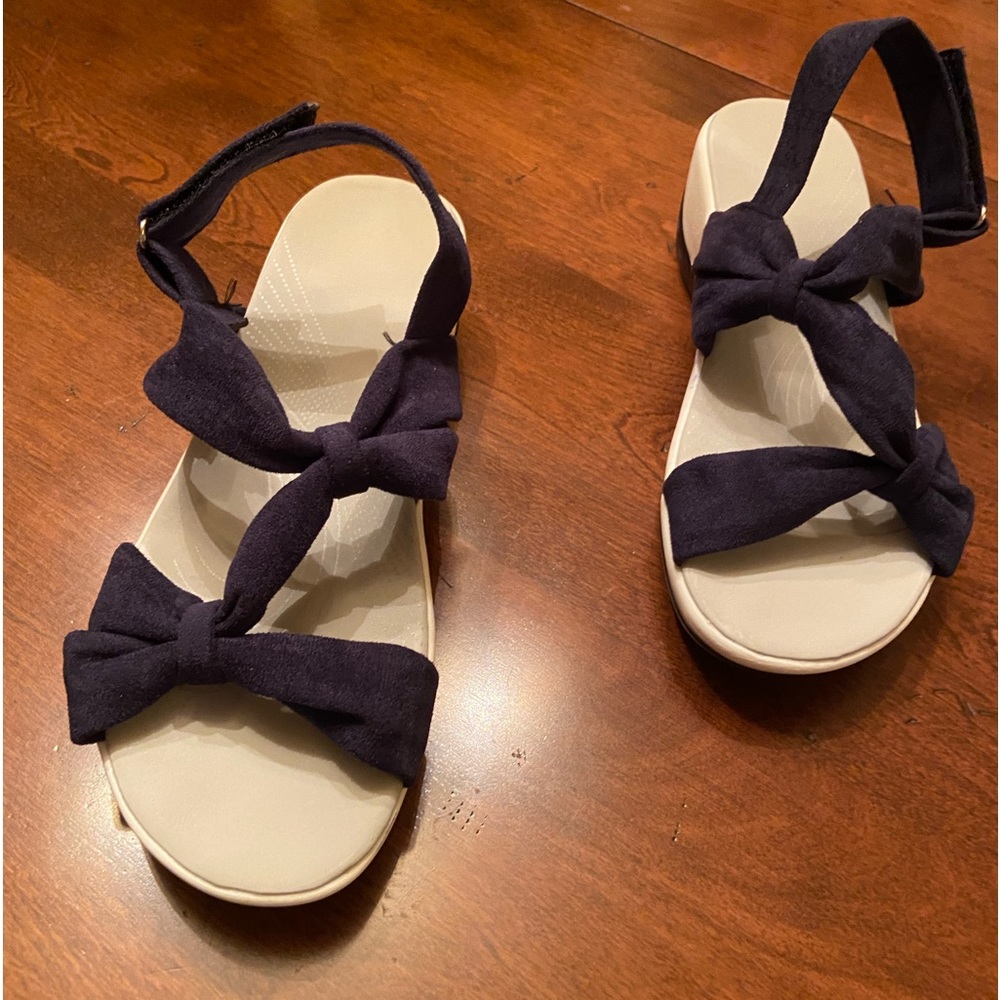 Navy blue suede sandals size 38